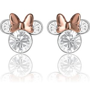 Silver Plated Minnie Mouse Stud Earrings